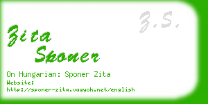 zita sponer business card